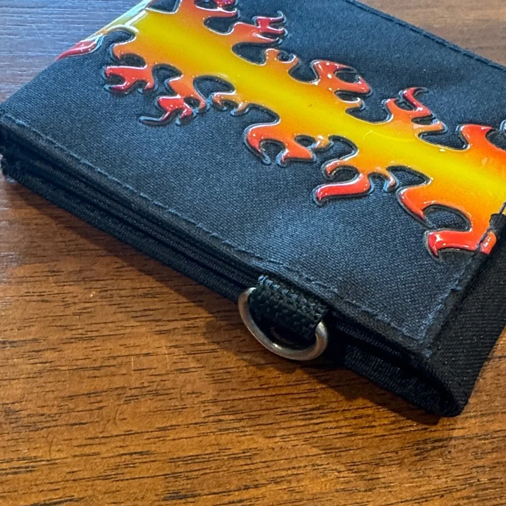 Black Wallet with Flames
